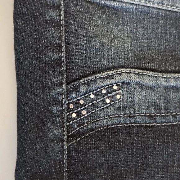 Stitch Embellished Distressed Embroidered Floral Boho Jeans 12 Blue - Picture 13 of 16